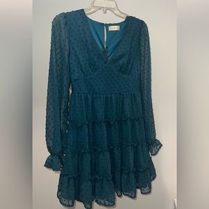 Peacock blue, Swiss dot, Alter’d State dress in a SMALL.
